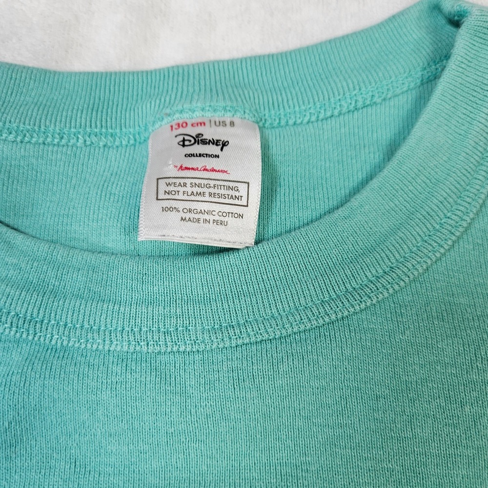 Hanna Andersson Disney Ariel Little Mermaid Organic Pajama Top Aqua Kids 8 - Picture 2 of 6